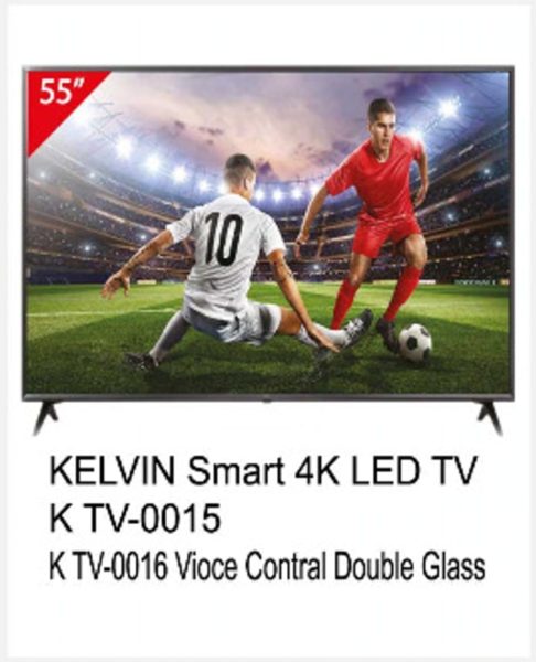 KELVIN Smart 4K LED TVK TV-0015K TV-0016 Vioce Contral Double Glass